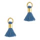 Ibiza style mini Tassel 0.7cm Gold-royal blue